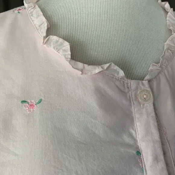 Vintage Laura Ashley Parisian Pink Cotton Nightgown Cottagecore Prairie Y2K Sz M - Picture 12 of 16
